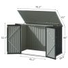 Outdoor Black Grey Galvanized Steel Garbage Trash Can Storage Shed