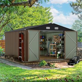 Outdoor Storage Shed, Metal Sheds & Outdoor Storage House for Patio Garden