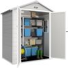 Resin Shed 6x4.4FT,Plastic Shed,Outdoor Storage Shed for Garden Tool,Waterproof Resin Shed with Floor,Lockable Doors for Patio