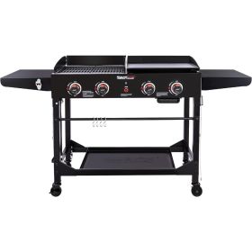 48 Portable Barbecue Utensils GD402 4-Burner Portable Flat Top Gas Grill and Griddle Combo With Folding Legs, Black BBQ Grill