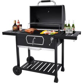 CD2030AN 30-Inch Charcoal Grill Deluxe BBQ Smoker Picnic Camping Patio Backyard Cooking Barbecue Black Large Kitchen Dining Bar