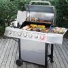 5-Burner BBQ Propane Grill, Stainless Steel Barbecue Gas Grill for Outdoor Patio Garden Picnic Backyard Cooking, 64,000 BTU