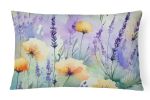 Flowers in Watercolor Throw Pillow Throw Pillow for Indoor Couch Bed Outdoor Patio Washable, Lavender 1581,12Hx16W