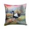 Black Swan Throw Pillow Machine Washable, Indoor Outdoor Decorative Pillow for Couch, Bed or Patio, 14Hx14W