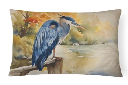 Nautical Collection Throw Pillow Throw Pillow for Indoor Couch Bed Outdoor Patio Washable, Blue Heron 2849,12Hx16W