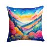 Colorful Brunia Throw Pillow Machine Washable, Indoor Outdoor Decorative Pillow for Couch, Bed or Patio, 14Hx14W