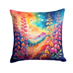 Colorful Snapdragon Throw Pillow Machine Washable, Indoor Outdoor Decorative Pillow for Couch, Bed or Patio, 14Hx14W