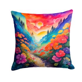 Colorful Geraniums Throw Pillow Machine Washable, Indoor Outdoor Decorative Pillow for Couch, Bed or Patio, 14Hx14W