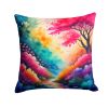 Colorful Azaleas Throw Pillow Machine Washable, Indoor Outdoor Decorative Pillow for Couch, Bed or Patio, 14Hx14W