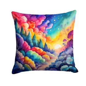 Colorful Dusty Miller Throw Pillow Machine Washable, Indoor Outdoor Decorative Pillow for Couch, Bed or Patio, 14Hx14W