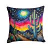 Colorful Queen of the Night Cactus Throw Pillow Machine Washable, Indoor Outdoor Decorative Pillow for Couch, Bed or Patio, 14Hx14W