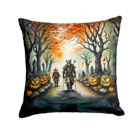 Orcs Spooky Halloween Throw Pillow Machine Washable, Indoor Outdoor Decorative Pillow for Couch, Bed or Patio, 14Hx14W