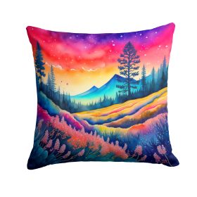 Colorful Yarrow Throw Pillow Machine Washable, Indoor Outdoor Decorative Pillow for Couch, Bed or Patio, 14Hx14W