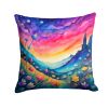 Colorful Campanula Throw Pillow Machine Washable, Indoor Outdoor Decorative Pillow for Couch, Bed or Patio, 14Hx14W