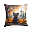 Affenpinscher Spooky Halloween Throw Pillow Machine Washable, Indoor Outdoor Decorative Pillow for Couch, Bed or Patio, 14Hx14W