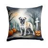 Boxer Spooky Halloween Throw Pillow Machine Washable, Indoor Outdoor Decorative Pillow for Couch, Bed or Patio, 14Hx14W