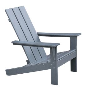 Outdoor Adirondack Chair for Relaxing, HDPE All-weather Fire Pit Chair, Patio Lawn Chair for Outside Deck Garden Backyardf Balcony, Grey