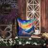 Colorful Delphinium Throw Pillow Machine Washable, Indoor Outdoor Decorative Pillow for Couch, Bed or Patio, 14Hx14W