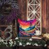 Colorful Yarrow Throw Pillow Machine Washable, Indoor Outdoor Decorative Pillow for Couch, Bed or Patio, 14Hx14W