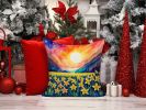 Colorful Daffodils Throw Pillow Machine Washable, Indoor Outdoor Decorative Pillow for Couch, Bed or Patio, 14Hx14W