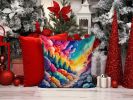 Colorful Dusty Miller Throw Pillow Machine Washable, Indoor Outdoor Decorative Pillow for Couch, Bed or Patio, 14Hx14W