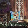 Alaskan Malamute Hippie Dawg Throw Pillow Machine Washable, Indoor Outdoor Decorative Pillow for Couch, Bed or Patio, 14Hx14W