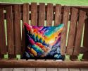 Colorful Dusty Miller Throw Pillow Machine Washable, Indoor Outdoor Decorative Pillow for Couch, Bed or Patio, 14Hx14W