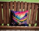 Colorful Phlox Throw Pillow Machine Washable, Indoor Outdoor Decorative Pillow for Couch, Bed or Patio, 14Hx14W