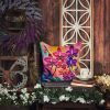 Colorful Orchids Throw Pillow Machine Washable, Indoor Outdoor Decorative Pillow for Couch, Bed or Patio, 14Hx14W