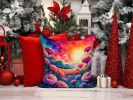 Colorful Dianthus Throw Pillow Machine Washable, Indoor Outdoor Decorative Pillow for Couch, Bed or Patio, 14Hx14W