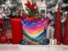 Colorful Campanula Throw Pillow Machine Washable, Indoor Outdoor Decorative Pillow for Couch, Bed or Patio, 14Hx14W