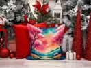 Colorful Cherry Blossoms Throw Pillow Machine Washable, Indoor Outdoor Decorative Pillow for Couch, Bed or Patio, 14Hx14W