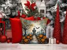 Marigold Spooky Halloween Throw Pillow Machine Washable, Indoor Outdoor Decorative Pillow for Couch, Bed or Patio, 14Hx14W