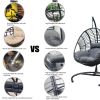 High Quality Outdoor Indoor Black color PE Wicker Swing Egg chair