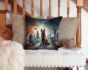 Belgian Malinois Spooky Halloween Throw Pillow Machine Washable, Indoor Outdoor Decorative Pillow for Couch, Bed or Patio, 14Hx14W