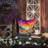 Colorful Scabiosa Throw Pillow Machine Washable, Indoor Outdoor Decorative Pillow for Couch, Bed or Patio, 14Hx14W