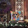 Beagle Hippie Dawg Throw Pillow Machine Washable, Indoor Outdoor Decorative Pillow for Couch, Bed or Patio, 14Hx14W