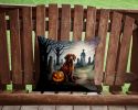 Irish Setter Spooky Halloween Throw Pillow Machine Washable, Indoor Outdoor Decorative Pillow for Couch, Bed or Patio, 14Hx14W