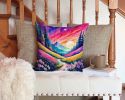 Colorful Phlox Throw Pillow Machine Washable, Indoor Outdoor Decorative Pillow for Couch, Bed or Patio, 14Hx14W