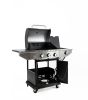 Propane Grill 3 Burner Barbecue Grill Stainless Steel Gas Grill with Side Burner and Thermometer for Outdoor BBQ;  Camping