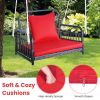 Patio Rattan Porch Swing Hammock Chair with Seat Cushion