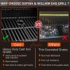 Sophia & William Charcoal and Propane Gas Grill Combo with Side Burner & Porcelain-Enameled Cast Iron Grate, Dual Fuel BBQ Grill