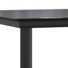 Patio Dining Table Black 63"x31.5"x29.1" Steel and Tempered Glass