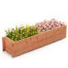 Fir Wood Planter Box with 2 Drainage Holes and 3 Added Bottom Crossbars