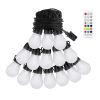 52.5FT Colorful Outdoor String Lights Smart RGB LED Patio Lights IP66 Waterproof