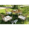 YITAHOME 5 Pieces Outdoor Patio Dining Table Chair Set,Wicker Patio Dining Set,Outdoor Rattan Dining Table Set for Patio,Balcony