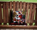 Greater Swiss Mountain Dog and Santa Claus Throw Pillow Machine Washable, Indoor Outdoor Decorative Pillow for Couch, Bed or Patio, 14Hx14W