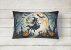 More Spooky Halloween Throw Pillow Throw Pillow for Indoor Couch Bed Outdoor Patio Washable, Flying Witch 2218,12Hx16W