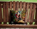 German Shorthaired Pointer and Santa Claus Throw Pillow Machine Washable, Indoor Outdoor Decorative Pillow for Couch, Bed or Patio, 14Hx14W