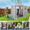 Resin Shed 6x4.4FT,Plastic Shed,Outdoor Storage Shed for Garden Tool,Waterproof Resin Shed with Floor,Lockable Doors for Patio